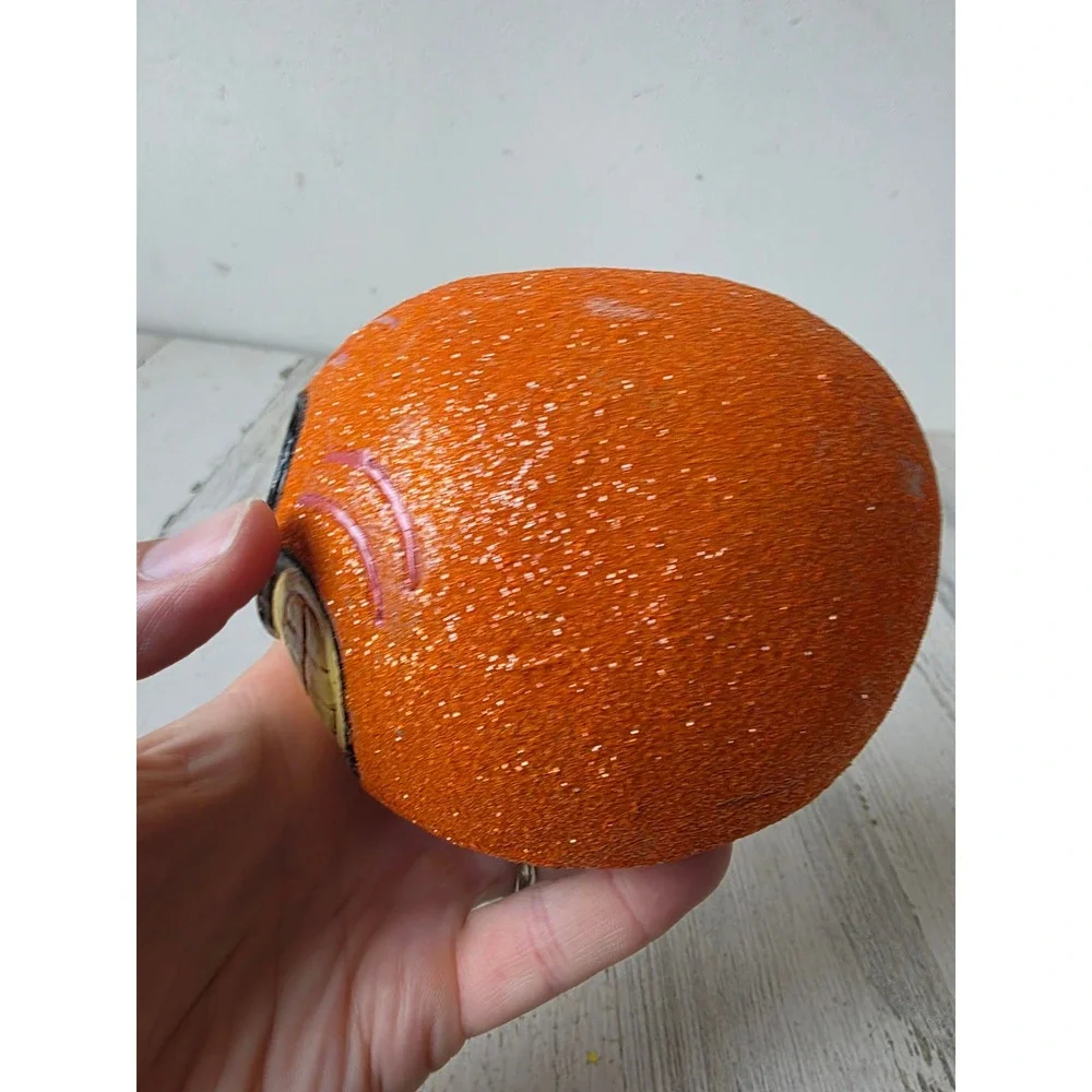 Dept 56 glitter pumpkin Halloween glitterville? Candle figurine statue decor